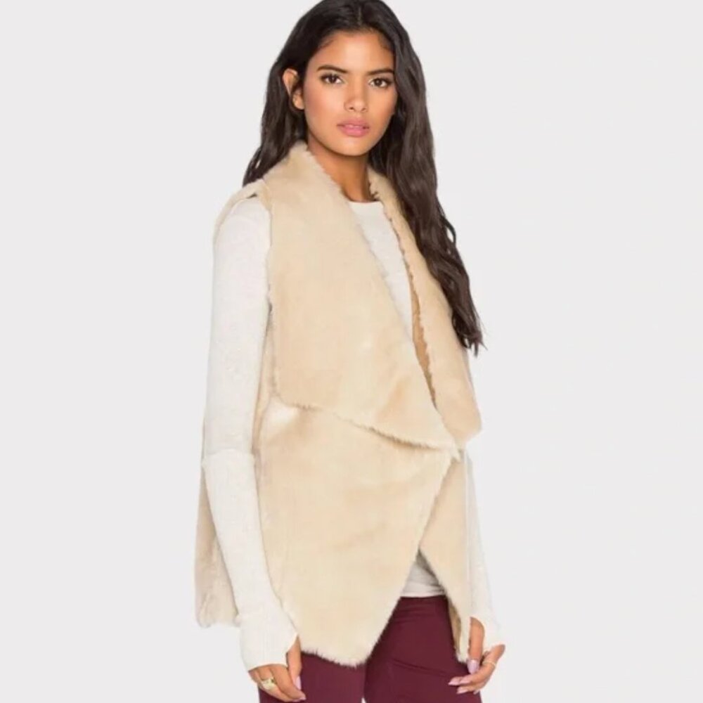 VELVET by GRAHAM & SPENCER Women's Small Rustic Chic Sherpa Waterfall Vest